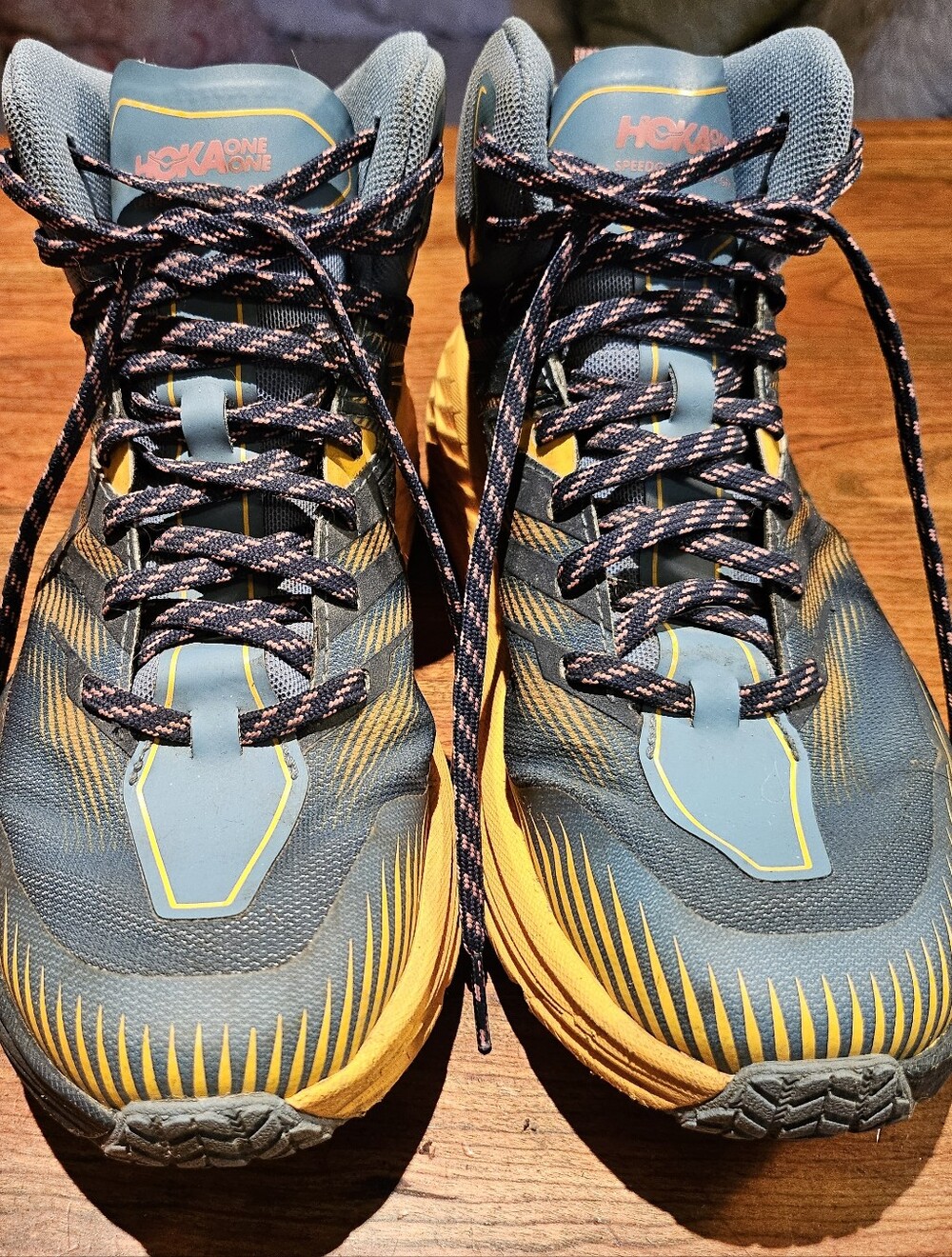 Hoka One One Women's Blue with Orange Accent Trail Runners